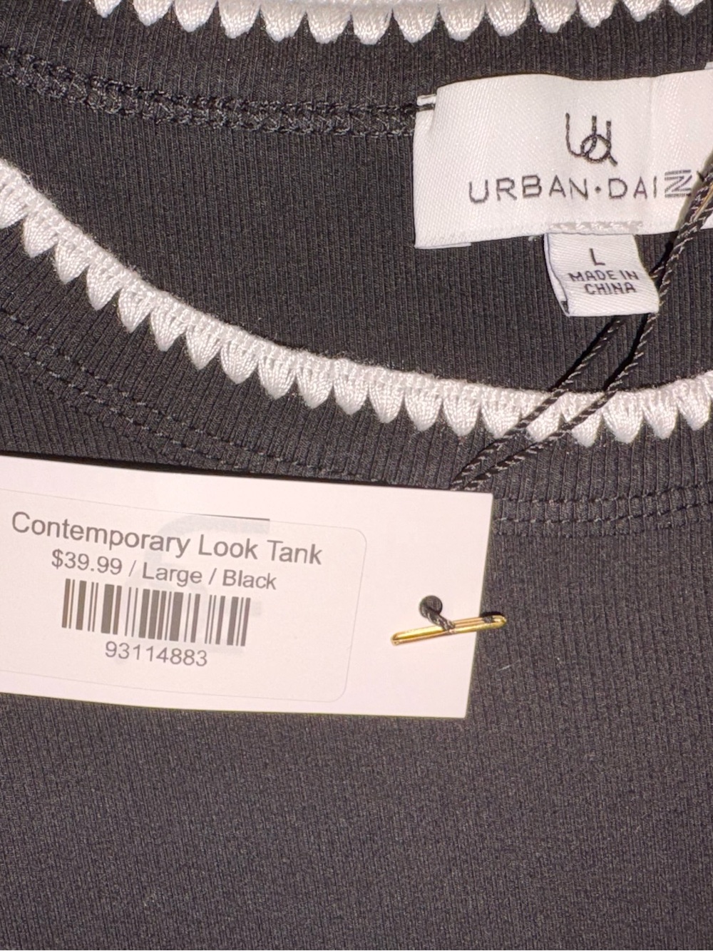 Urban Daizy “Contemporary Look Tank”: Black NWT